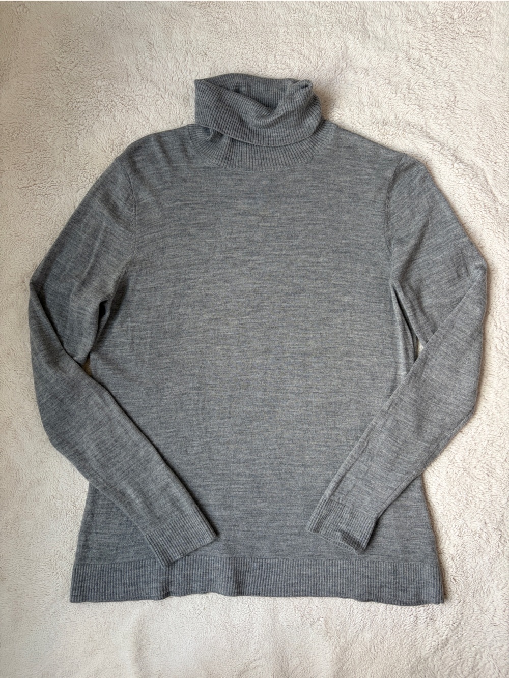 Pendleton Classic Gray Turtleneck Merino Wool Sweater Women's Size XL